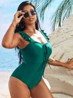  Elegant Plain Plus Size Swimwear 1567