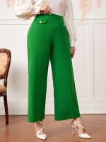  Elegant Plain Plus Size Pants 7811