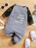  Slogan Grey Baby Jumpsuits 835