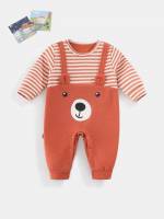  Round Neck Button Striped Baby Jumpsuits 5157