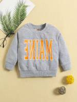 Round Neck Letter Regular Baby Clothing 776