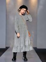 Long Sleeve Ruffle Long Grey Kids Clothing 4757