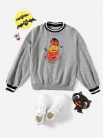  Grey Round Neck Girls Sweatshirts 4087