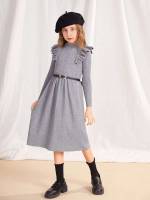 Knee Length Plain Grey Kids Clothing 86