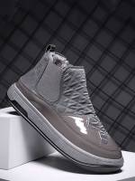  Grey Plain Men Boots 4