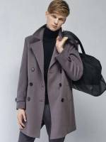  Work Pocket Grey Men Overcoats 3131