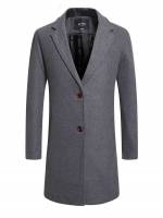 Regular Fit Lapel Work Grey Men Outerwear 735