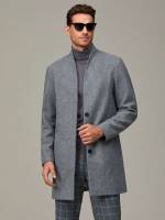 Stand Collar Regular Fit Work Men Overcoats 8958