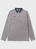 Regular Preppy Grey Long Sleeve Men Tops 9581