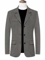  Regular Fit Button Front Men Overcoats 460