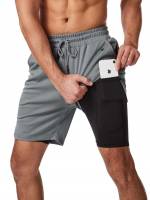 Regular Fit Sporty Grey Men Sports Shorts 4