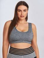 Sleeveless Grey Criss Cross Women Plus Activewear 850