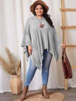  Plain Casual Plus Size Sweaters 2335