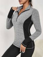 Grey Colorblock Zipper Sports 75