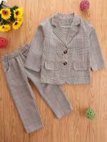 Lapel Pocket Grey Kids Clothing 5056