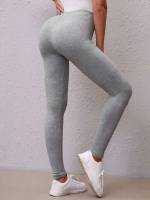 Grey  Long Women Bottoms 8338