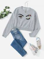  Grey Casual Crop Women Clothing 3585