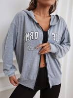 Long Sleeve Oversized Grey Regular Women Sweatshirts 254