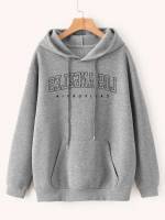 Grey Regular Hooded Regular Fit Women Sweatshirts 9745