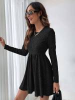 Plain Round Neck Short Regular Fit Women Dresses 6453