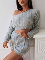 Plain Grey Casual Regular Fit Women Knitwear 555