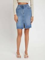  Short Plain Split Women Clothing 6430