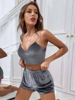 Grey  Sleeveless Underwear  Sleepwear 6763
