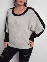  Long Sleeve Regular Fit Casual Plus Size Sweaters 9429