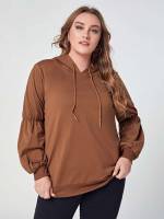  Casual Plain Hooded Plus Size Sweatshirts 439