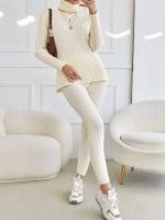  Slim Fit Long Sleeve Casual Women Sweater Co-ords 4925