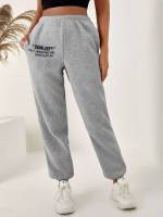  Slogan Grey Regular Fit Women Clothing 8176