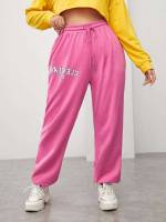  Long Drawstring Hot Pink Plus Size Sweatpants 5696