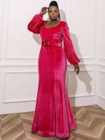 Hot Pink Zipper Sweetheart Maxi Plus Size Wedding Party Wear 603