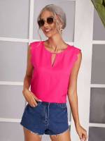 Hot Pink Plain Casual Women Clothing 701