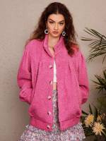 Regular Fit Hot Pink Casual Women Clothing 85