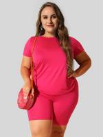  Slim Fit Round Neck Plus Size Co-Ords 646