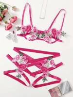 Floral Hot Pink Underwear  Sleepwear 7500