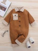  Plain Long Sleeve Button Baby  Mom 494