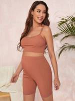 Slim Fit Rib-Knit Khaki Maternity 994