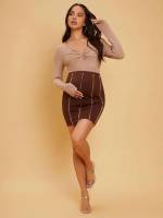  Long Sleeve Slim Fit Khaki Maternity 7218