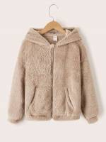  Khaki Long Sleeve Regular Girls Jackets 9038