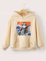 Long Sleeve Regular Hooded Casual Girls Sweatshirts 851