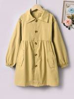 Plain Long Sleeve Frill Girls Clothing 4960