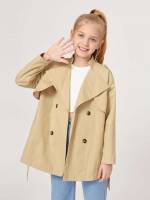 Regular Fit Belted Lapel Kids Clothing 7177