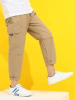 Regular Fit Letter Khaki Boys Bottoms 8454