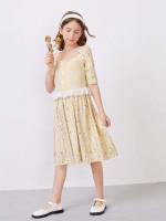  Floral Eyelet Embroidery Regular Fit Girls Clothing 6128