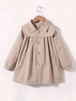 Khaki Collar Short Girls Outerwear 945