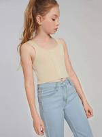  Rib-Knit Crop Sleeveless Kids Clothing 7576