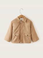 Khaki Long Sleeve Collar Kids Clothing 5629