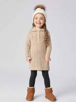 Pocket Regular Fit Long Sleeve Long Toddler Girls Knitwear 6881